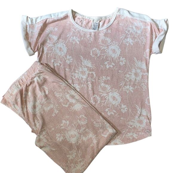 Lucky Brand Other - Lucky Brand Pink and Cream Knit Pajama Set